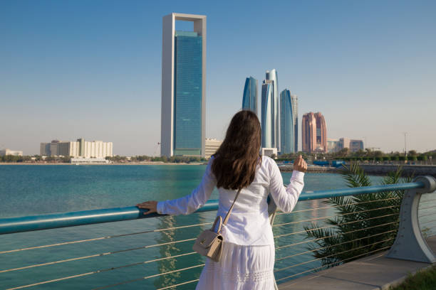 istock UAE. Woman in quay Abu Dhabi 1155254630