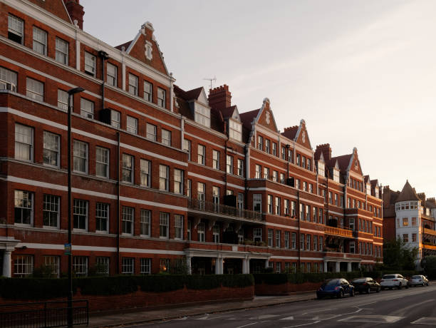 istock Late Victorian mansion blocks at sunset 1155257400