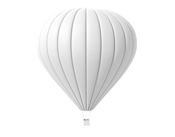 globo aerostático. aislado sobre el fondo blanco - heat mid air flying float fotografías e imágenes de stock