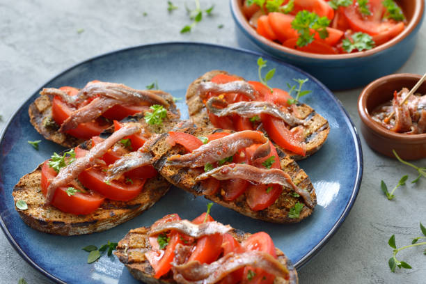istock Appetizers with anchovy fillets 1155260571