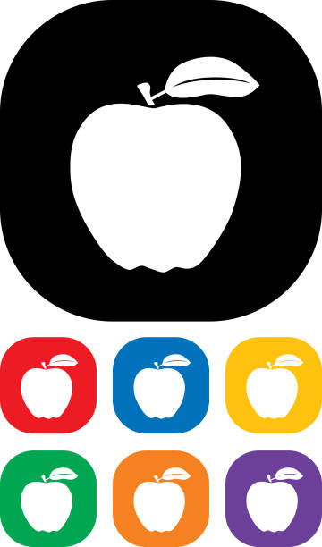 apple icon set - apple granny smith apple red green stock-grafiken, -clipart, -cartoons und -symbole