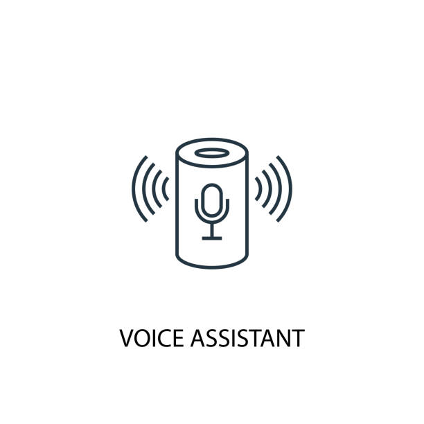 voice assistant concept line icon. Simple element illustration. voice assistant concept outline symbol design. Can be used for web and mobile UI/UX voice assistant concept line icon. Simple element illustration. voice assistant concept outline symbol design. Can be used for web and mobile UI/UX virtual assistant stock illustrations