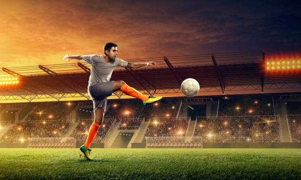 istock Soccer player with a ball in action 1155265566