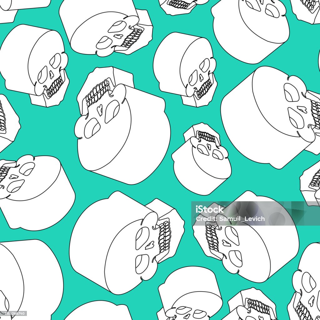 Undead Patterns Skull Pattern Seamless Skeleton Background Undead Texture Vector Stock ...
