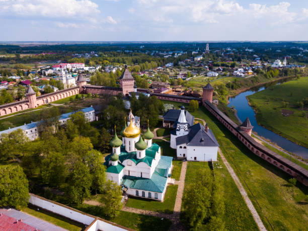 istock Aerial view of Saviour-Euthimiev monastery at Suzdal in summer. Russia 1155270450