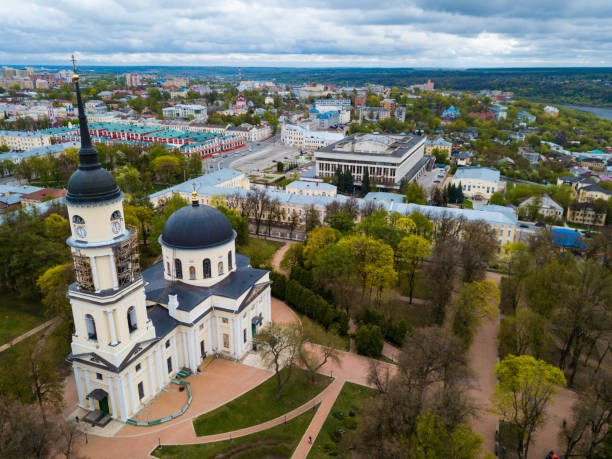 istock Aerial view of Trinity Cathedral in Kaluga 1155270452