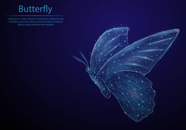 istock Abstract image Butterfly in the form of a starry sky or space, consisting of points, lines, and shapes in the form of planets, stars and the universe. Low poly vector background. 1155270687