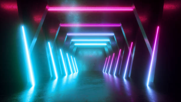 istock 3d render, abstract neon background, empty tunnel, long corridor, glowing lines, geometric, ultraviolet light 1155272706