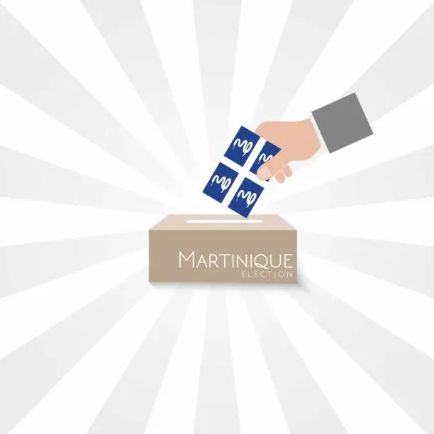 Vector illustration of Martinique Elections Vote Box Vector Work