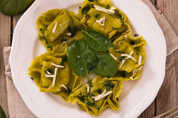 istock Spinach ravioli with ricotta cheese filling. 1155278250