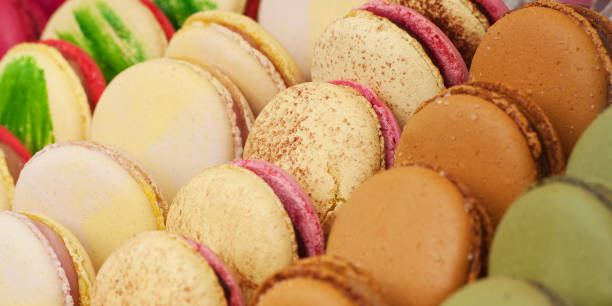istock colorful macarons in the shop window 1155278480