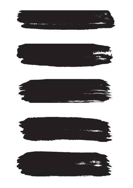 istock Grunge background. Set of black brush strokes chalk and charcoal on white background. 1155278756