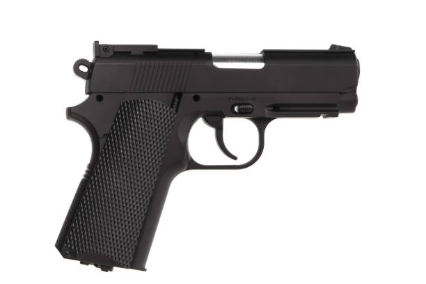 istock Pneumatic pistol isolated on white background. 1155289394