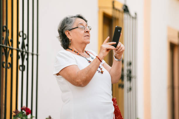 Senior woman using smart phone