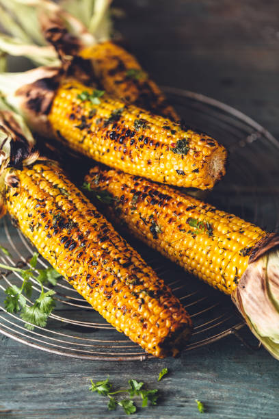 istock Grilled Corn Epis with CHimichurri Sauce Barbecue 1155292239