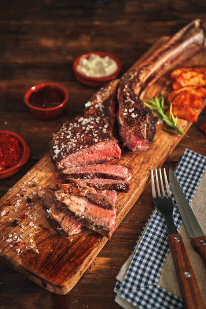 istock Tomahawk Steak with Country Potatoes 1155292321