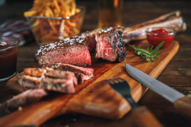 istock Tomahawk Steak with French Fries 1155292337
