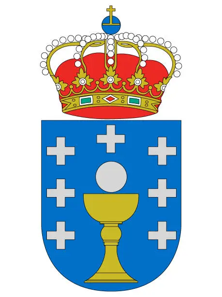 Vector illustration of Coat of Arms of the Spanish Autonomous Community of Galicia