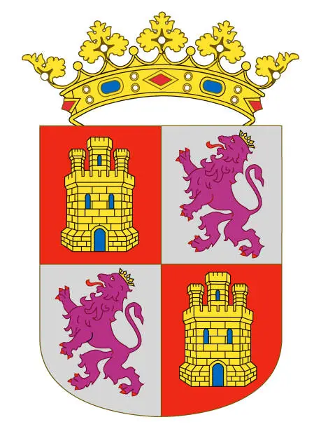 Vector illustration of Coat of Arms of the Spanish Autonomous Community of Castile and Leon