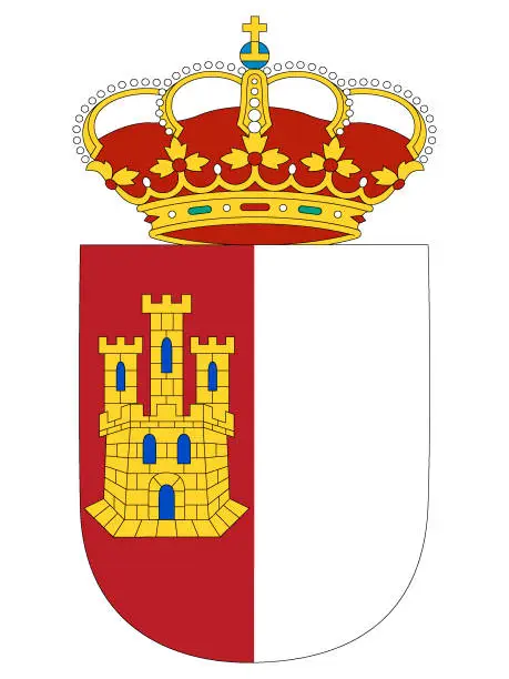 Vector illustration of Coat of Arms of the Spanish Autonomous Community of Castilla-La Mancha