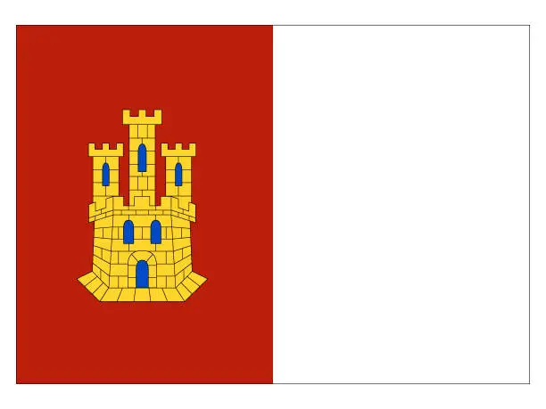 Vector illustration of Flag of the Spanish Autonomous Community of Castilla-La Mancha