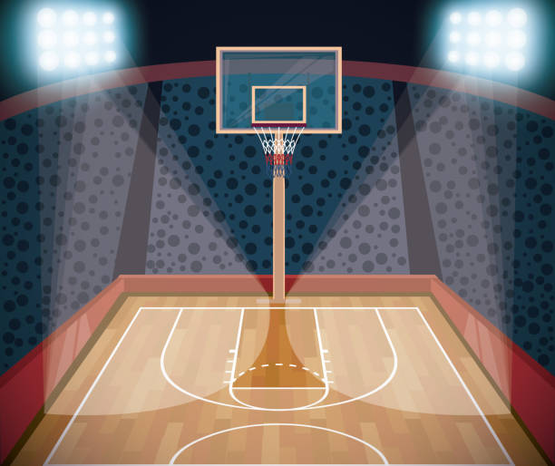 istock Basketball sport game scenery cartoon 1155294346