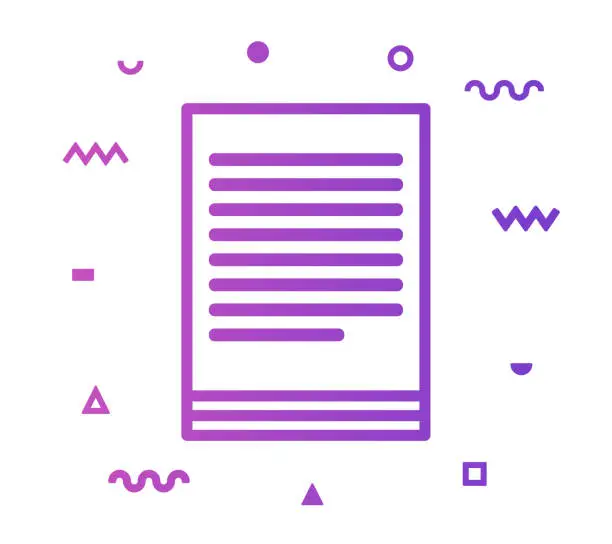 Vector illustration of Article Line Style Icon Design