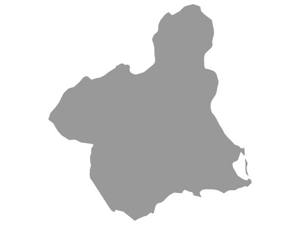 Grey Map of the Spanish Autonomous Community of Region of Murcia Vector Illustration of the Grey Map of the Spanish Autonomous Community of Region of Murcia murcia province stock illustrations