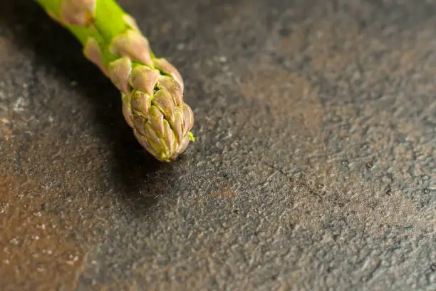 Photo of Asparagus (fresh, organic vegetables) harvest. food background. top