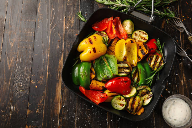 istock Healthy tasty vegetables grilled on pan 1155305350