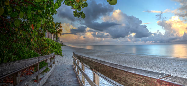 istock Boardwalk entering North Gulf Shore Beach in Naples 1155311931