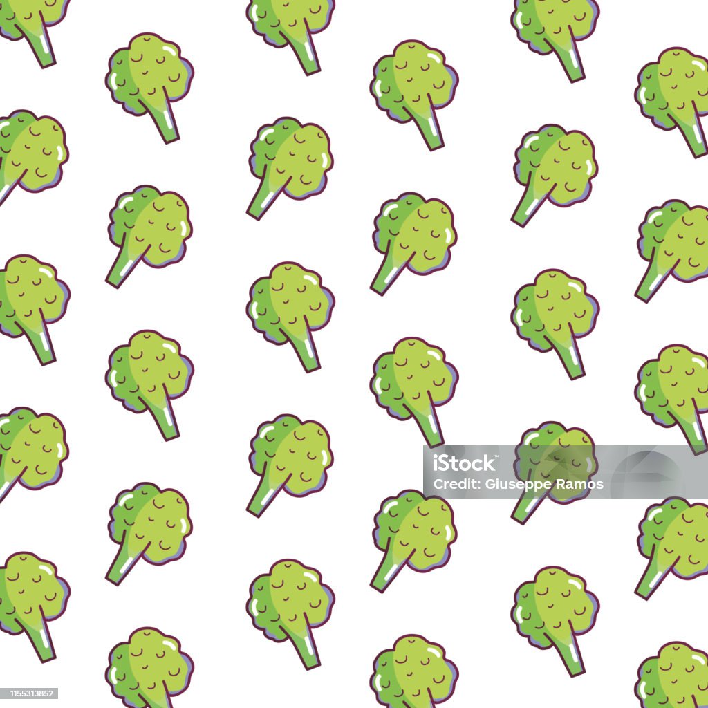 Fondo verdure broccoli - arte vettoriale royalty-free di Alimentazione sana