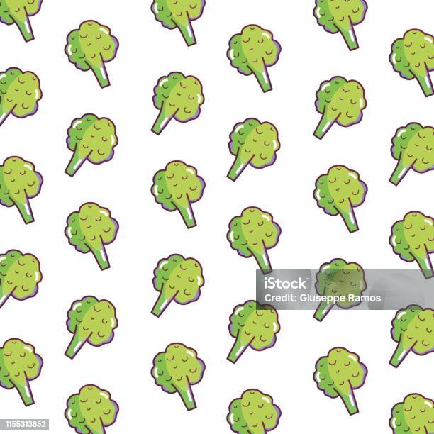 Fondo Verdure Broccoli - Immagini vettoriali stock e altre immagini di Alimentazione sana - Alimentazione sana, Ambiente, Broccolo