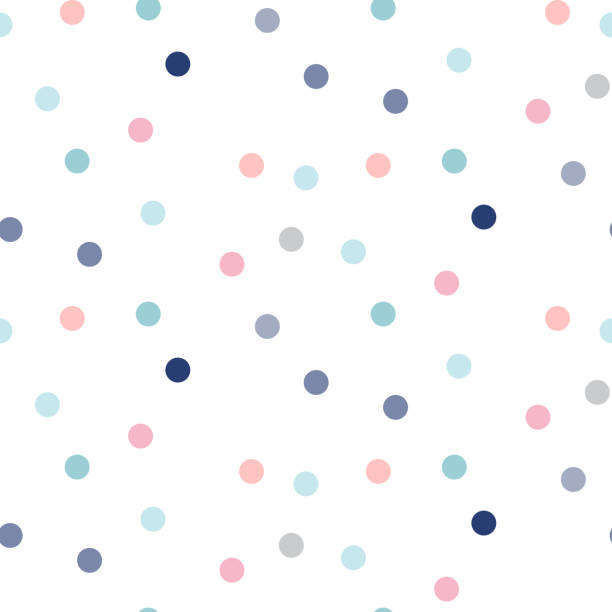 Confetti seamless vector pattern. Celebration repeat texture with sprinkles. Confetti seamless vector pattern. Celebration repeat texture with pink and blue dot sprinkles. polka dot stock illustrations