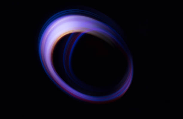Light painting or freezelighting - abstraction element on black background