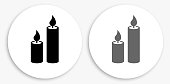 istock Candles Black and White Round Icon 1155334804