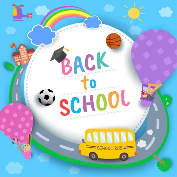 Vector illustration of Back-to-school-circle