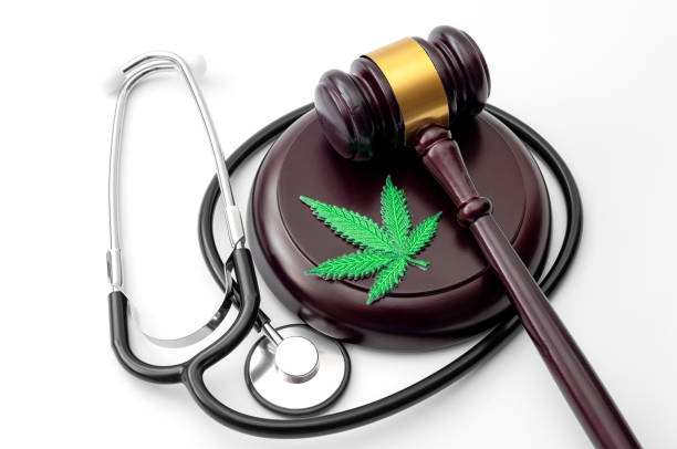 Legal medicinal marijuana, weed dispensary and therapeutic use of cannabis concept theme with a hemp leaf, medical stethoscope and a wood gavel isolated on white background Legal medicinal marijuana, weed dispensary and therapeutic use of cannabis concept theme with a hemp leaf, medical stethoscope and a wood gavel isolated on white background medical cannabis stock pictures, royalty-free photos & images