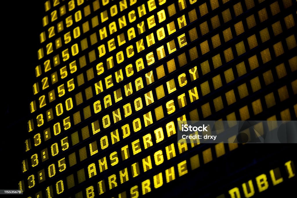 Euro Flights Airport departure timetable detail Airport Stock Photo