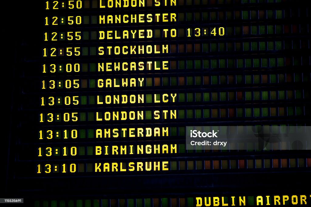 Dublin timetable Airport departure timetable in Dublin Arrival Departure Board Stock Photo