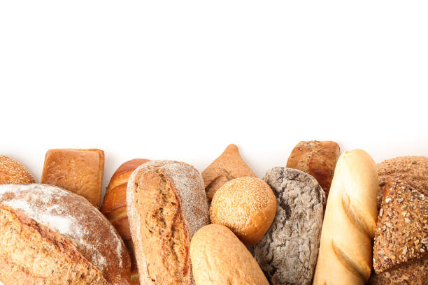 istock Bakery products isolated on white background, top view 1155358724