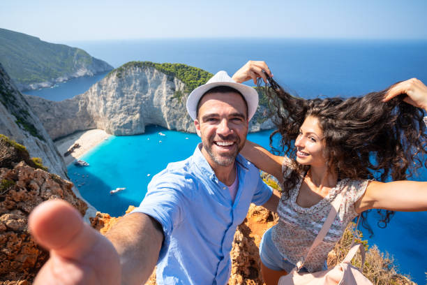 istock Happy couple enjoying romantic vacations in Zakynthos 1155361087