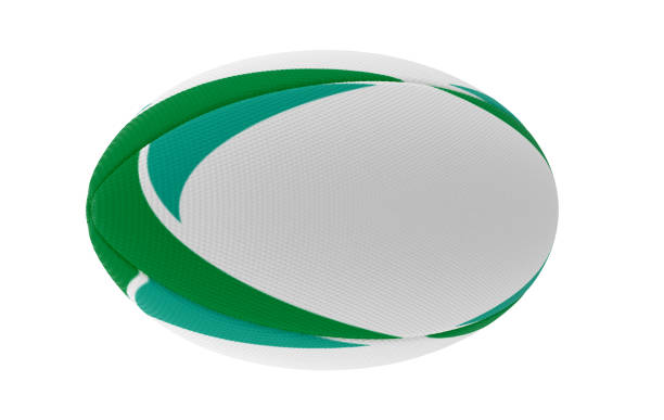 ballon de rugby design vert - ballon de rugby photos et images de collection