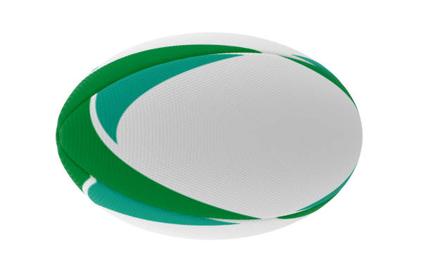 Rugby Ball Green Design stock photo