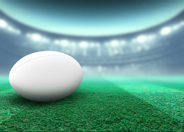 istock Floodlit Stadium And Rugby Ball 1155362345