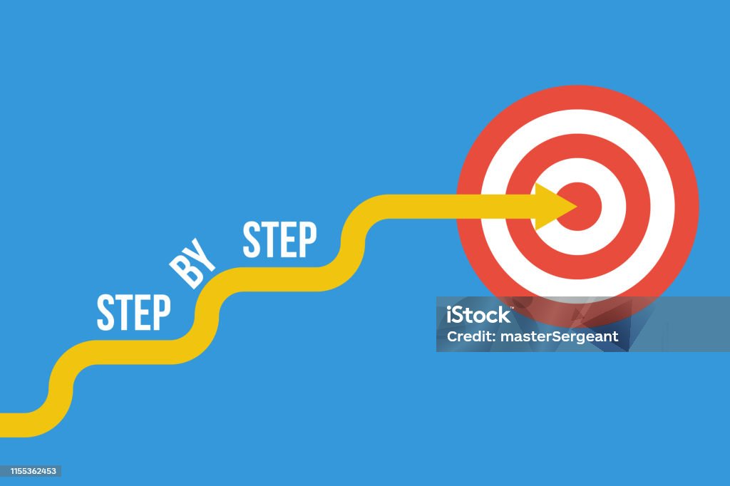Target Step Step By Step To Target Winner Strategy Concept Stock Illustration ...