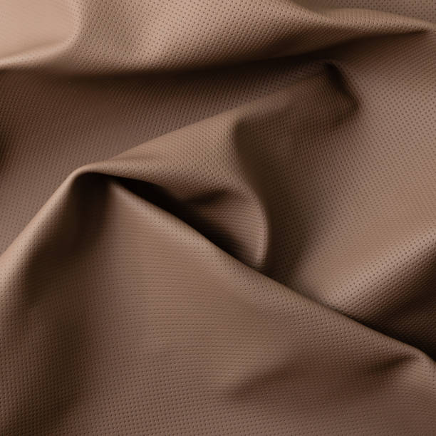 istock Closeup of light color leather material texture background 1155362563