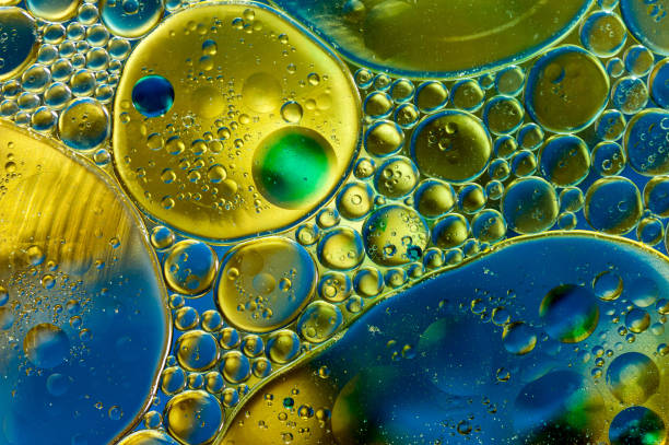 istock Colourful oil ink bubbles and drops. Abstract template mixed texture background. Wallpaper pattern. 1155366101