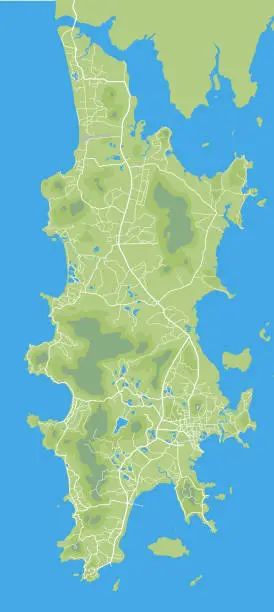 Vector illustration of Map of Phuket