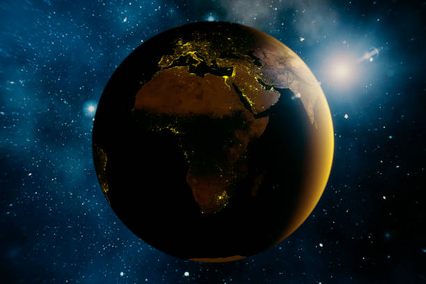 istock Sunrise over Planet from space with galaxy star 1155372631